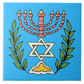 Persian Magen David Menorah Fliese (Vorderseite)