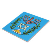 Persian Magen David Menorah Fliese (Seite)