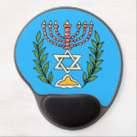 Persian Magen David Menorah Gel Mousepad<br><div class="desc">Dieses Bild wurde aus einer antiken persischen jüdischen Fliese mit einer Menorah mit einem Magen David (Stern von David) gerahmt von Olivenzweigen. Die Unvollkommenheiten des originalen,  handbemalten Bildes wurden bewahrt.</div>