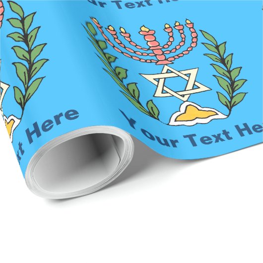 Persian Magen David Menorah Geschenkpapier (Rolleneckpunkt)