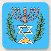 Persian Magen David Menorah Getränkeuntersetzer (Vorderseite)