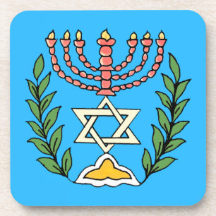 Persian Magen David Menorah Getränkeuntersetzer