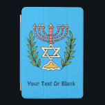 Persian Magen David Menorah iPad Mini Hülle<br><div class="desc">Dieses Bild wurde aus einer antiken persischen jüdischen Fliese mit einer Menorah mit einem Magen David (Stern von David) gerahmt von Olivenzweigen. Die Unvollkommenheiten des originalen,  handbemalten Bildes wurden bewahrt. Fügen Sie Ihren eigenen Text hinzu.</div>