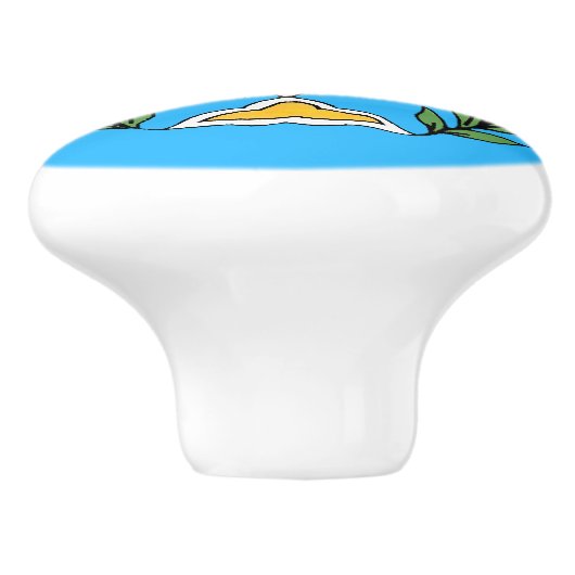 Persian Magen David Menorah Keramikknauf (Seitenansicht)