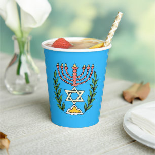 Persian Magen David Menorah Pappbecher