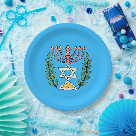 Persian Magen David Menorah Pappteller (Party)