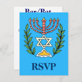 Persian Magen David Menorah RSVP Karte (Vorne/Hinten)
