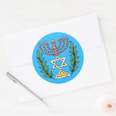 Persian Magen David Menorah Runder Aufkleber (Umschlag)