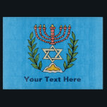 Persian Magen David Menorah Schneidebrett<br><div class="desc">Dieses Bild wurde aus einer antiken persischen jüdischen Fliese mit einer Menorah mit einem Magen David (Stern von David) gerahmt von Olivenzweigen. Die Unvollkommenheiten des originalen,  handbemalten Bildes wurden bewahrt.</div>