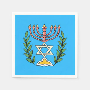 Persian Magen David Menorah Serviette