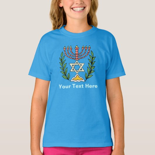 Persian Magen David Menorah T-Shirt (Vorderseite)