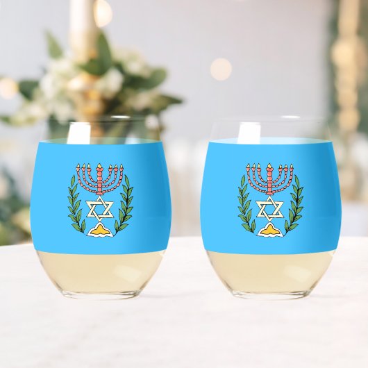 Persian Magen David Menorah Weinglas Ohne Stiel (Insitu (Hochzeit))