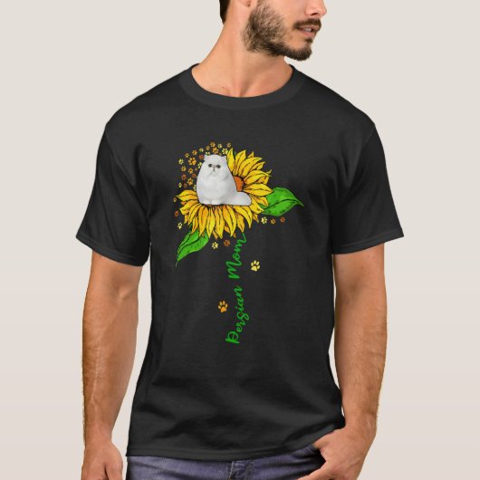 Persian Mom Cute Cat On Sunflower Paws Lover Mothe T-Shirt (Vorderseite)