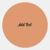 Persian Orange Add Text Custom Runder Aufkleber (Vorderseite)