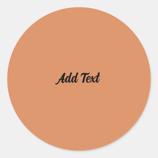 Persian Orange Add Text Custom Runder Aufkleber (Vorderseite)