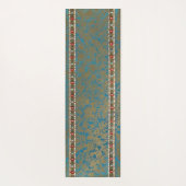 Persian Oriental Rug Luxury Green & Gold Runner Yogamatte (Rückseite)