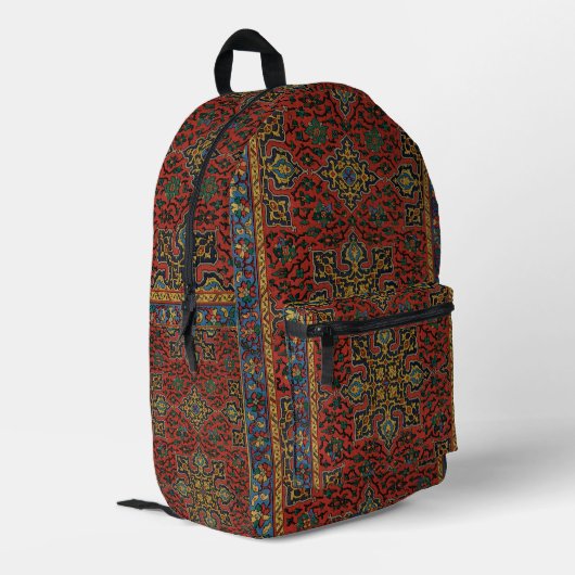Persian Rug Carpet Red Blue Classic Bedruckter Rucksack (Rückseitige Ecke links)