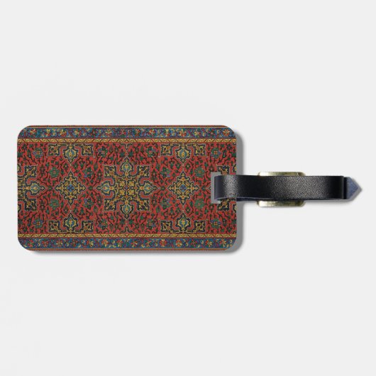 Persian Rug Carpet Red Blue Classic Gepäckanhänger (Rückseite horizontal)