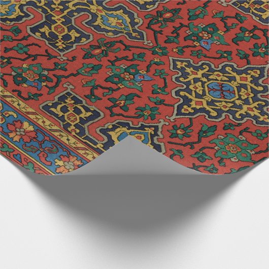 Persian Rug Carpet Red Blue Classic Geschenkpapier (Ecke)