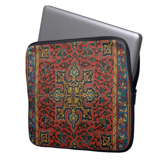 Persian Rug Carpet Red Blue Classic Laptopschutzhülle (Vorderseite Links)