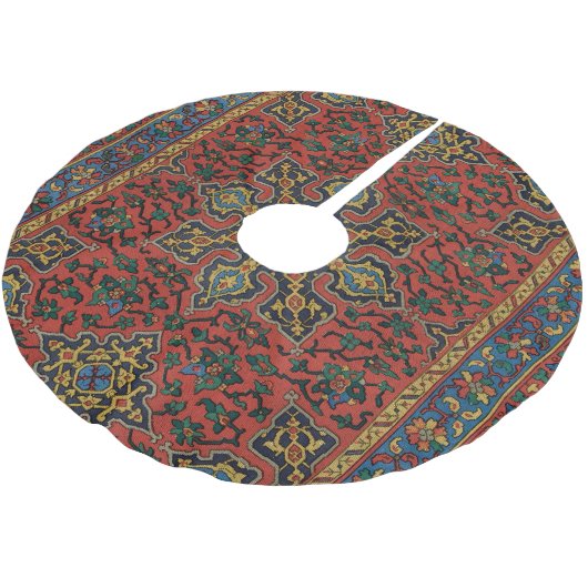 Persian Rug Carpet Red Blue Classic Polyester Weihnachtsbaumdecke (Schrägansicht)