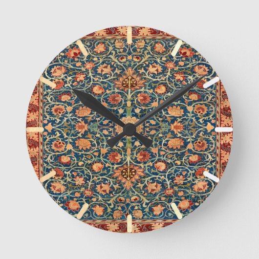 Persian Rug Design Runde Wanduhr (Vorderseite)