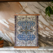 Persian Rug Iran Blue Beige Wandteppich Mit Holzrahmen