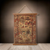 Persian Rug Knights Tehran Gold Design Wandteppich Mit Holzrahmen