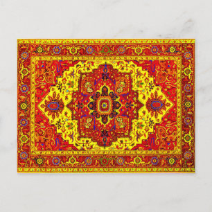 PERSIAN RUG - Rot und Gelb Postkarte