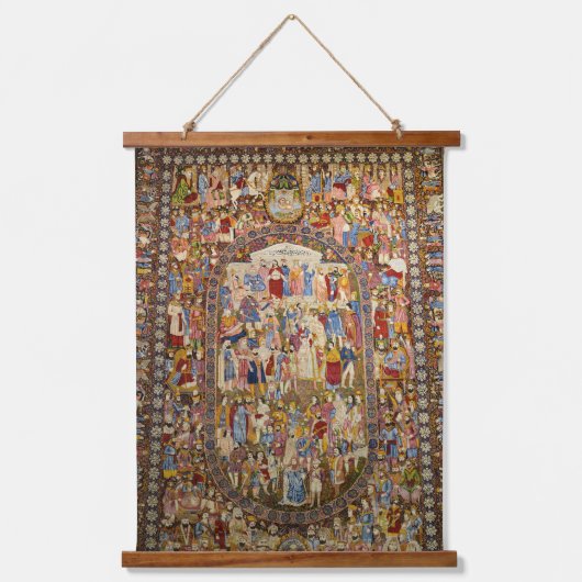 Persian Rug Tehran Iran Wandteppich Mit Holzrahmen (Vorderseite)