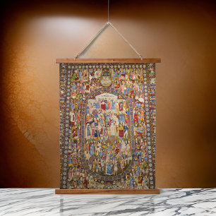 Persian Rug Tehran Iran Wandteppich Mit Holzrahmen