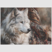 Persian Rug White Wolf Portrait Seidenpapier (Vorderseite)