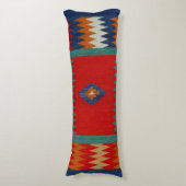 Persian Safreh I Zickzack Aquamarin Blue Wüste Seitenschläferkissen (Vorderseite Vertikal)