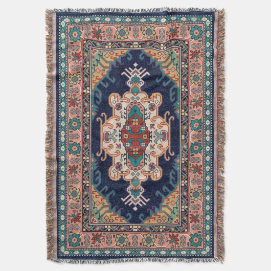 Persian Tabriz Black Radial Geometric Pattern Decke (Vorderseite Vertikal)