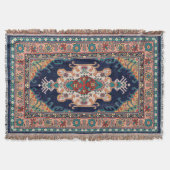 Persian Tabriz Black Radial Geometric Pattern Decke (Vorderseite)