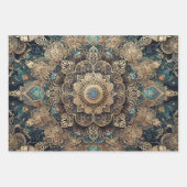 Persian Tepet Ornament Filigree Bohemisch Motif Geschenkpapier Set (Vorderseite 3)