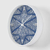 Persian tile pattern - cobalt blue and white wanduhr (Winkel)