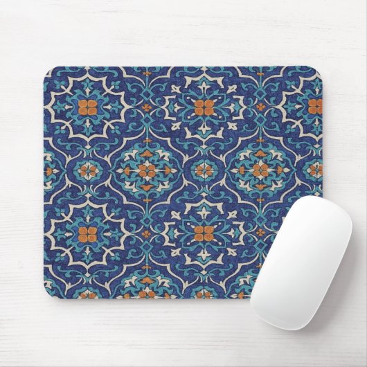 Persian Tile Pattern Mouse Pad – Elegant Blue Geom Mousepad (Mit Mouse)