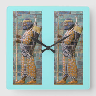 Persian Warrior Wall Clock Quadratische Wanduhr