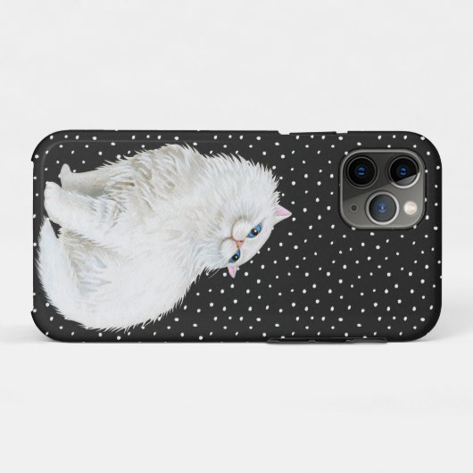 Persianische weiße Katze schwarz Case-Mate iPhone Hülle (Rückseite (Horizontal))