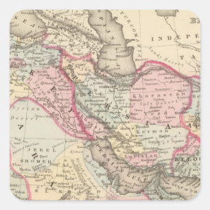 Persien, Arabien, Türkei, Afghanistan, Belochistan Quadratischer Aufkleber