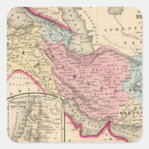 Persien, die Türkei, Afghanistan, Beloochistan Quadratischer Aufkleber
