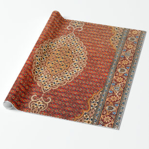 Persien Rot Blau Orange Gelb  Geschenkpapier