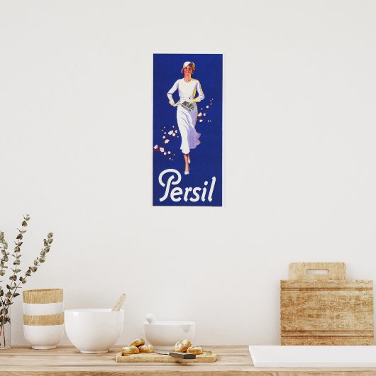 PERSIL White German Soap Detergent Alte Werbung Poster (Küche)