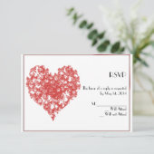 Persimmon Butterfly Herzreaktionskarte RSVP Karte (Stehend Vorderseite)