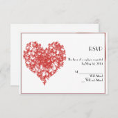 Persimmon Butterfly Herzreaktionskarte RSVP Karte (Vorne/Hinten)