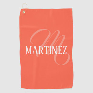 Persimmon Elegante Personalisierter Name Golfhandtuch
