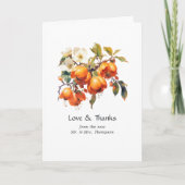 Persimmon Floral Wedding Dankeskarte (Vorderseite)