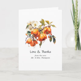 Persimmon Floral Wedding Dankeskarte