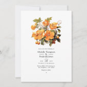 Persimmon Floral Wedding Einladung (Vorderseite)